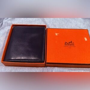 Hermes BlackLeather Wallet Bifold